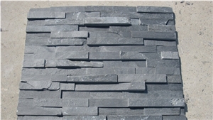 Carbon Ledger Panel-Flat Surface, Black Slate Cultured Stone