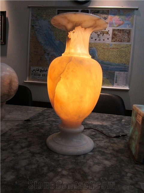 Alabaster Lamps, Stone Decors, Persian Beige Alabaster Home Decor