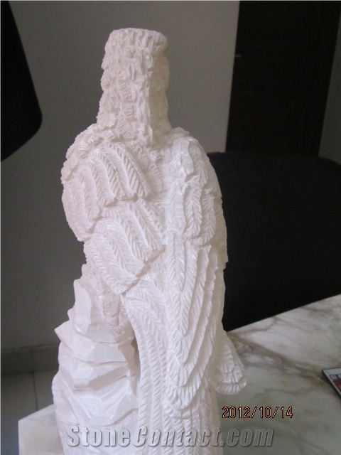 Persian White Alabaster Carved Artifact