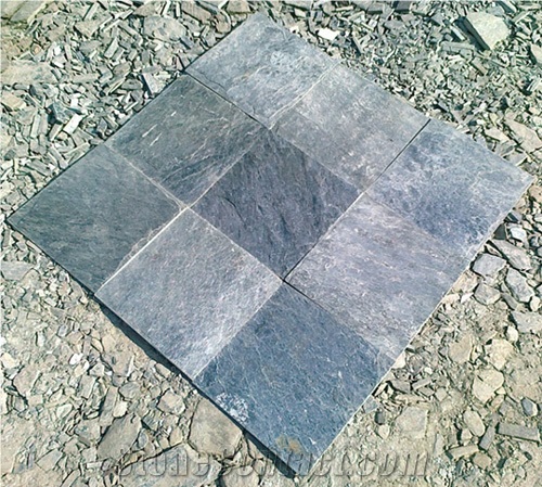 Silver Shine Slate Stone Tiles, India Grey Slate