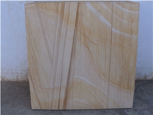 Teak Wood Sandstones Tiles Slabs, India Yellow Sandstone