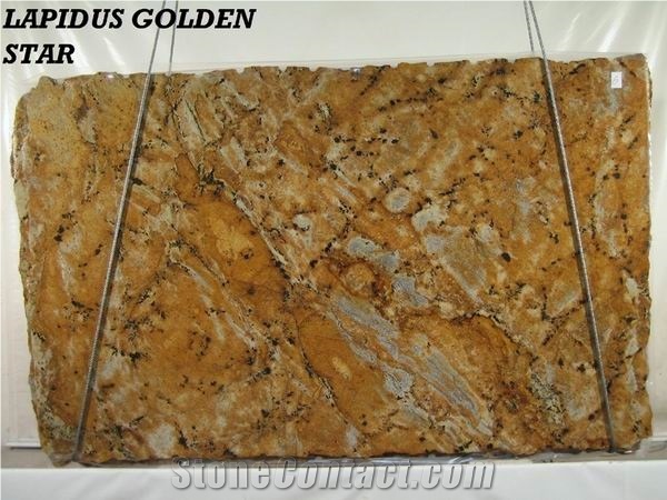 Polished Golden Star Granite Slab(own Factory)
