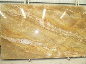 Polished Imperial Gold Granite Slab(good Thickness