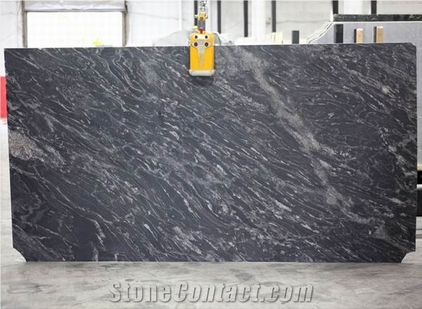 Tempest Black Granite Slab(good Polished)