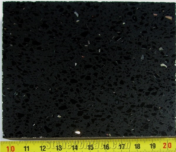 Black Quartz Stone Slabs, Tiles