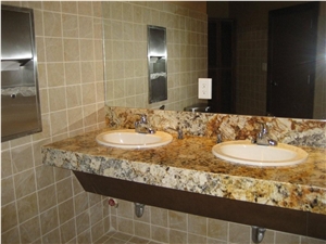Golden Persa Granite Bath Top, Yellow Granite Bath Top
