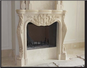 Classic Coral Stone Beige Coral Stone Fireplace Mantel