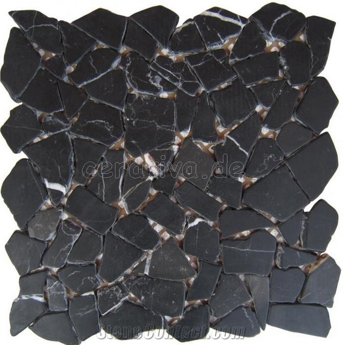 MS-Mosaic Mykonos Nero, Toros Black Marble