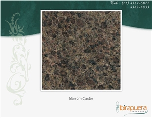 Marrom Castor Granite Slabs, Brazil Brown Granite