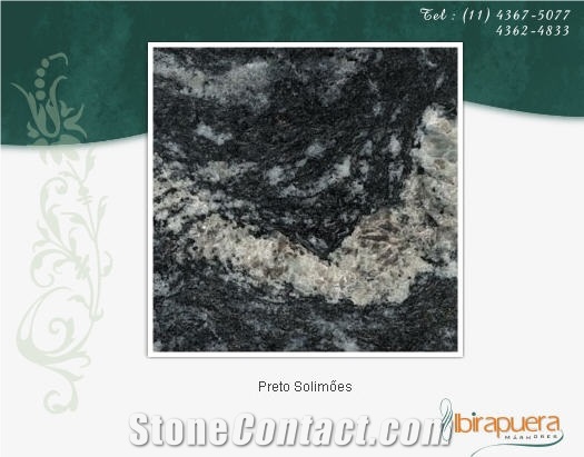 Preto Solimoes Granite Slabs, Brazil Black Granite