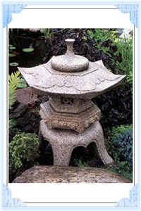 Granite Japanese Garden Lantern, White Granite Garden Lantern