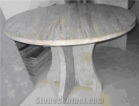 Raw Silk Table, Pink Granite Tables