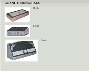 Granite Memorials, Slant Grave Markers