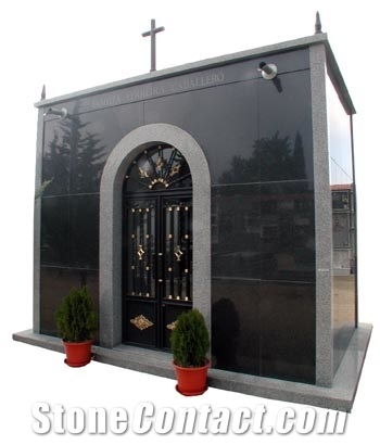 Negro Ochavo Especial Granite Mausoleum, Ochavo Especial Black Granite Mausoleum, Columbarium