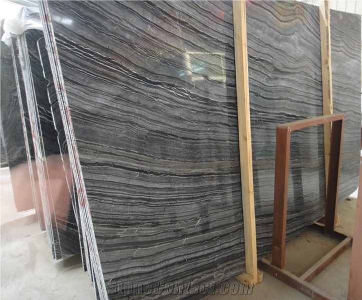 Ancient Wood Grain Marble Slabs, China Grey Marble