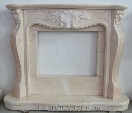 Fireplace Mantel, Pietra Carparo Grigio Beige Limestone