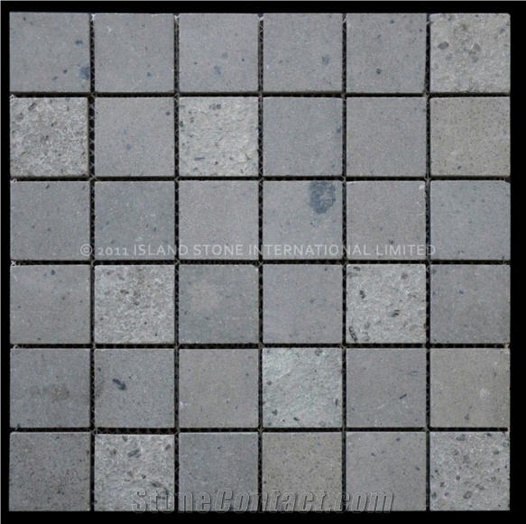 Classic Squares Andesite Mosaic (48mm), Indonesia Grey Andesite