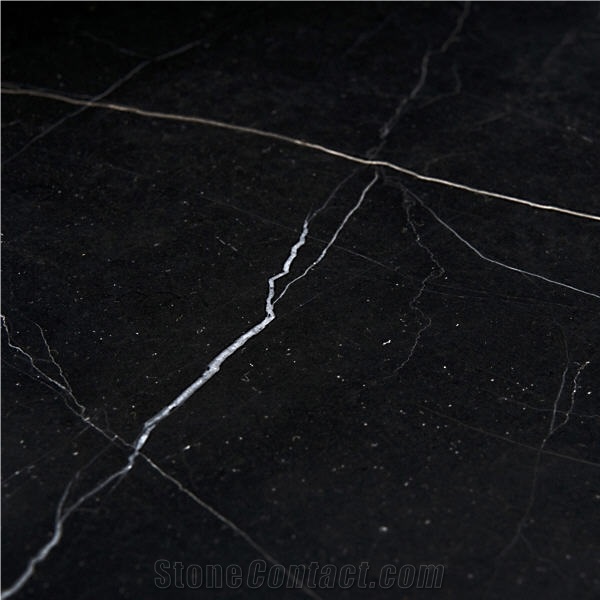 Nero Marquina Marble Tiles, Spain Black Marble