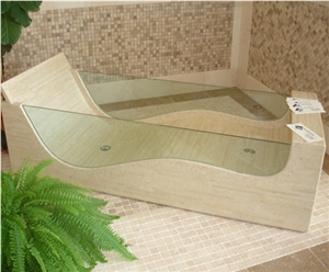 Beige Travertine Bath Tub