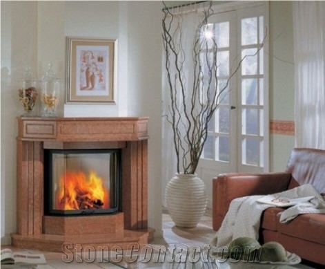 Fireplace, Rosso Verona Red Marble