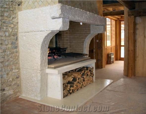 Fireplaces Interior Classic & Rustic, Biancone Di Asiago White Limestone