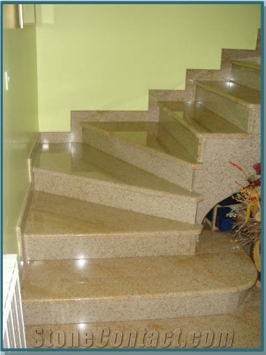 Golden Rust Granite Stairs, G682 Yellow Granite