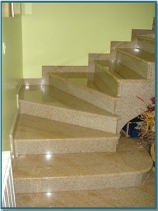 Golden Rust Granite Stairs, G682 Yellow Granite