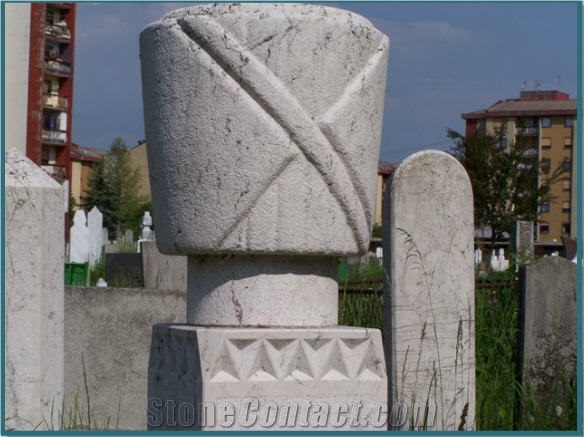 Gravestone,Headstone, Vitez White Marble