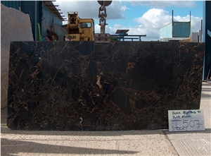 Oriental Black and Gold Marble Slabs