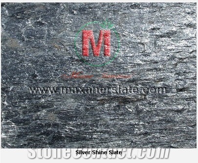 Silver Shine Slate Slabs, India Grey Slate