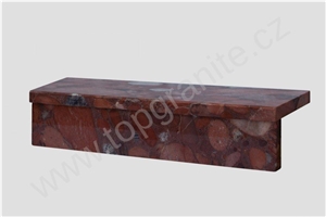 Treads and Risers (width 14 Cm) Rhodium (Rosso Mar, Rosso Marinace Red Granite