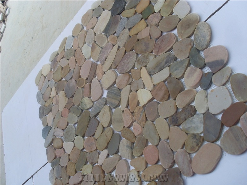 Natural Yellow River Pebble Floor and Wall Mosaic Tile