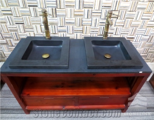 Black Basalt Sink, Countertop, Black Sink