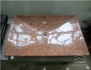 Maple Red Granite Basin, Countertop, Red Sink