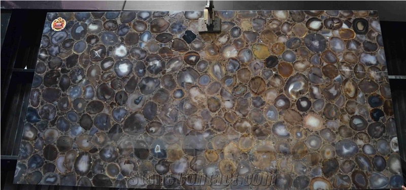 Brown Agate Semiprecious Stone Slabs & Tiles