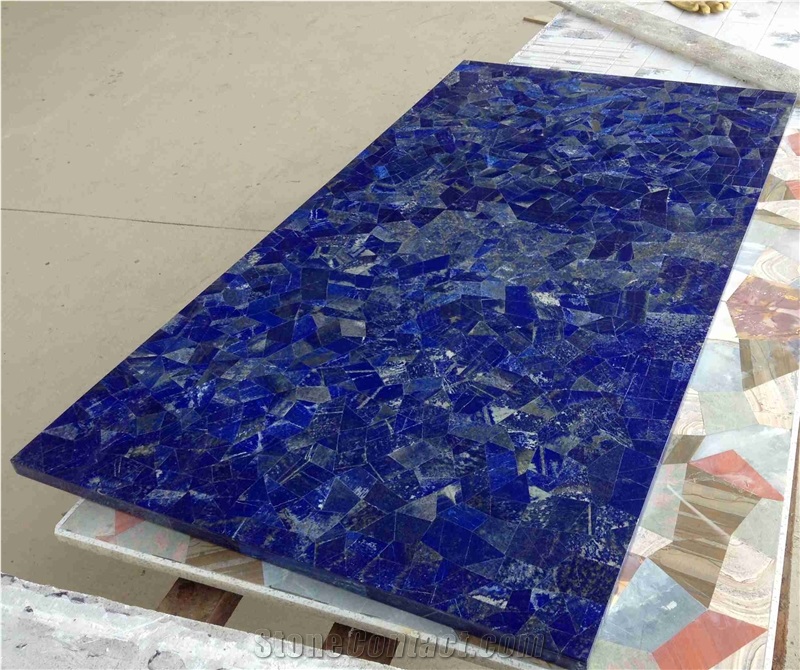 Lapiz Lazuli Blue Semiprecious Stone Tiles and Slabs