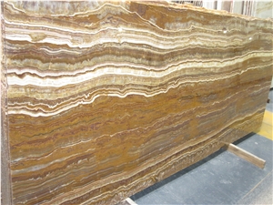 Tiger Onyx Slabs, Iran Brown Onyx