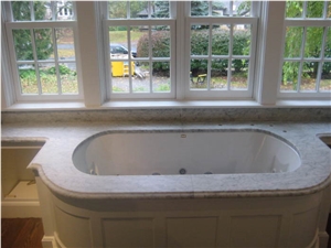 Bianco Carrara Marble Bath Tub Deck, Bianco Carrara C White Marble