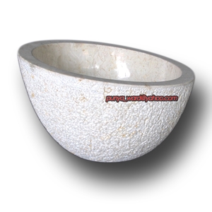 MRD Stone Bowl, Beige Marble Bowl