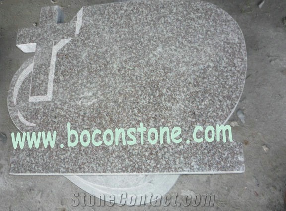 G664 Luoyuan Red Granite Monument,tombstone,Chinese Red Color, European Style, Russian Style