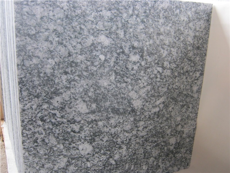 Polish & Flamed Sea Wave White Granite Tile,slab
