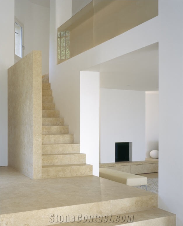 Bianco Avorio Limestone Stairs, Bianco Avorio Beige Limestone Stairs