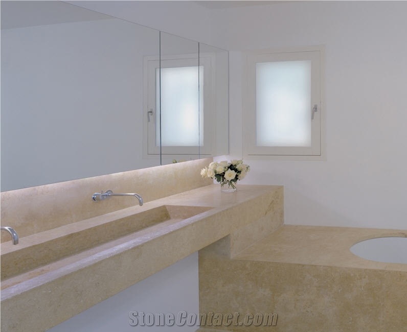 Pietra Di Vicenza Chiara Limestoone Bathroom Design, Pietra Di Vicenza Chiara Beige Limestone Bathroom Design