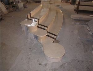 Botticino Classico Marble Stairs, Botticino Classico Beige Marble Stairs