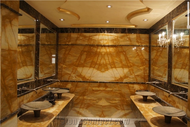 Giallo Siena Marble Bathroom Design, Giallo Siena Unito Yellow Marble Bathroom Design