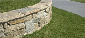 Estate Dry Stone Garden Walling and Wall Capping, Beige Quartzite Garden Wall