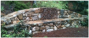 Field Stone Garden Wall, Grey Quartzite Garden Wall