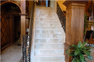 Camargo Beige Limestone Stairs