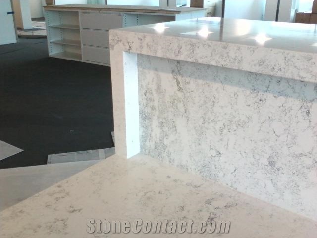 Bianco Carrara Zodiaq Solid Surface Wine Bar Top from United States 