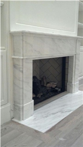 Custom Imperial White Danby Fireplace Surround, Imperial Danby White Marble Fireplace Surround